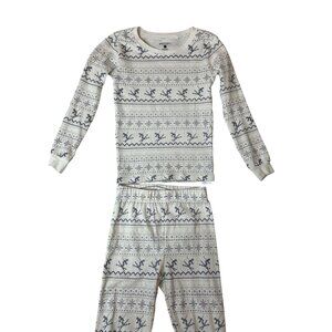 Petit Lem Kids Holiday Pajama Set Winter Reindeer & Snowflake Pattern Sz 6